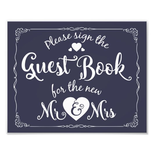 marine Gelieve ons gastenboek te ondertekenen Foto Afdruk (Voorkant)