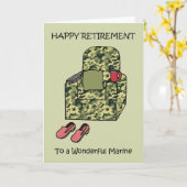 Marine Gelukkig Met Pensioen Cartoon Fauteuil Kaart (Gele Bloem)