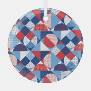 Marine geometric: zomer naadloos patroon. glas ornament