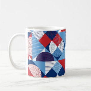 Marine geometric: zomer naadloos patroon. koffiemok