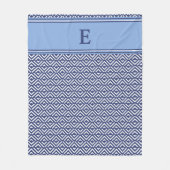 Marine Geometrisch Chevron Monogram Ontwerp Fleece Deken (Voorkant)
