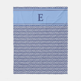 Marine Geometrisch Chevron Monogram Ontwerp Fleece Deken