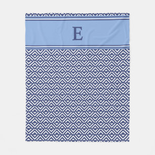 Marine Geometrisch Chevron Monogram Ontwerp Fleece Deken
