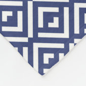 Marine Geometrisch Chevron Monogram Ontwerp Fleece Deken (Hoek)