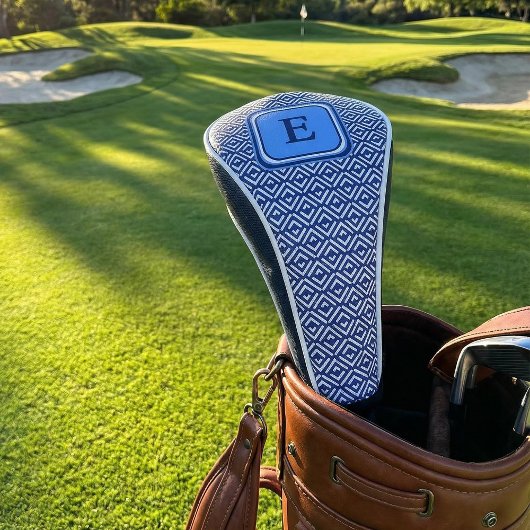 Marine Geometrisch Chevron Monogram Ontwerp Golfheadcover