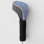 Marine Geometrisch Chevron Monogram Ontwerp Golfheadcover (Schuin)