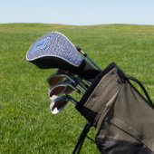 Marine Geometrisch Chevron Monogram Ontwerp Golfheadcover (Insitu)
