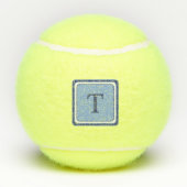 Marine Geometrisch Chevron Monogram Ontwerp Tennisballen (Achterkant)