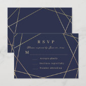 marine geometrische RSVP kaart (Voorkant / Achterkant)