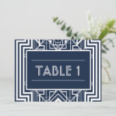 Marine geometrische tafel nummers kaart (Staand voorkant)