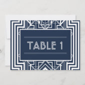 Marine geometrische tafel nummers kaart (Achterkant)