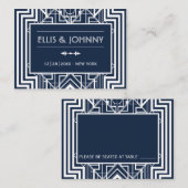 Marine geometrische trouwplaats kaarten plaatskaartje (Voorkant / Achterkant)