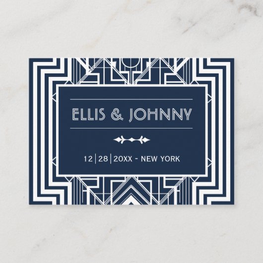 Marine geometrische trouwplaats kaarten plaatskaartje (Voorkant)