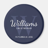 Marine gepersonaliseerd script groomsmen name & Mo Magneet (Voorkant)