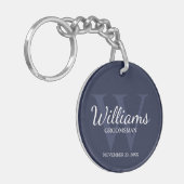 Marine gepersonaliseerd script groomsmen name & Mo Sleutelhanger (Voorkant Links)