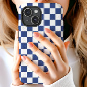 Marine geruite retro patroon monogram Case-Mate iPhone case