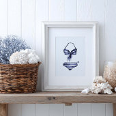  marine gestreepte bikini Poster
