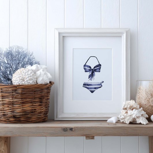 marine gestreepte bikini Poster