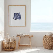 marine gestreepte zwembroek Poster