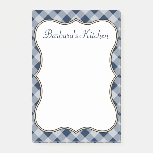 Marine Gingham Keuken Notitieblok Post-it® Notes (Voorkant)