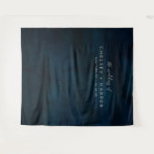 Marine Glans Donkerblauwe Trouwfoto Booth Achtergr Wandkleed (Voorkant (horizontaal))