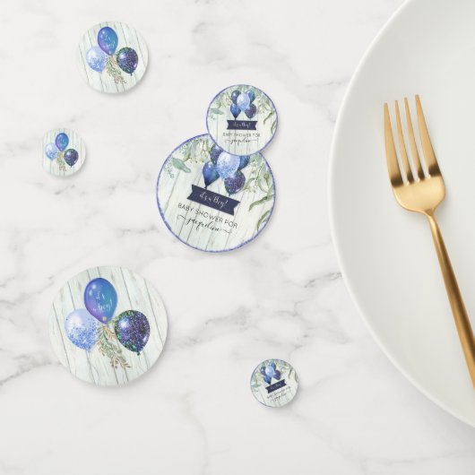 Marine Glitter Ballonnen Eucalyptus Baby Boy Douch Confetti (Groep)