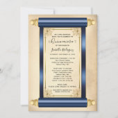  marine Gold Scroll Elegant Quinceañera Kaart (Voorkant)