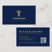 Marine Goud Blauwe Levensboom Visitekaartje (Voorkant / Achterkant)
