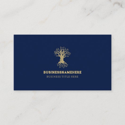 Marine Goud Blauwe Levensboom Visitekaartje (Voorkant)