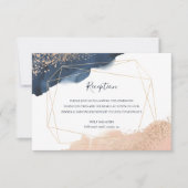 Marine, Goud, Blush met Geometrische Lijst Recepti Kaart (Voorkant)