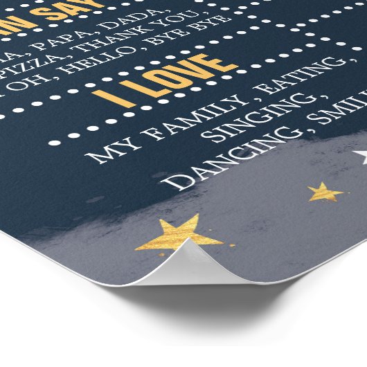 Marine goud Eerste reis rond de zon Verjaardagssta Poster (Hoek)