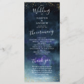 Marine Goud Elegant Huwelijksceremonie Programmakaart (Voorkant)