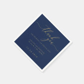 Marine Goud Formeel Minimalistisch Decor Bruiloft Servet (Hoek)