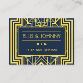 Marine & Goud Geometrische Bruiloft Plaats Kaarten Plaatskaartje