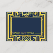 Marine & Goud Geometrische Bruiloft Plaats Kaarten Plaatskaartje (Achterkant)