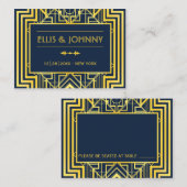 Marine & Goud Geometrische Bruiloft Plaats Kaarten Plaatskaartje (Voorkant / Achterkant)