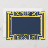 Marine & Goud Geometrische Bruiloft Uitnodigingen (Achterkant)