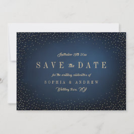 Marine & Goud Glitter Eenvoudige Save The Date