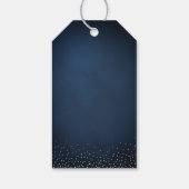 Marine & Goud Glitter Verfijnd Monogram trouwen Cadeaulabel (Achterkant)