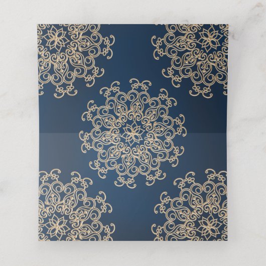 Marine Goud Indiase stijl Tent Place Card Plaatskaartje (Binnenkant ongevouwen)