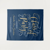 Marine Goud Klas van 2026 Feest Afstudeerbackdrop Wandkleed (Voorkant (horizontaal))