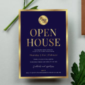 Marine & Goud Logo Modern Business Open Huis Kaart