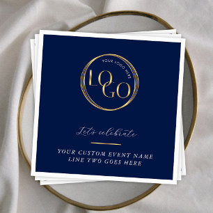 Marine & Goud Logo Zakelijk Bedrijfs Evenement Gem Servet