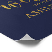 Marine Goud Marsala Boho Herfst Bruiloft Welkom Po Poster (Hoek)