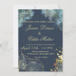 Marine Goud Moderne Glitter Kaart