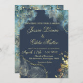 Marine Goud Moderne Glitter Kaart (Voorkant / Achterkant)