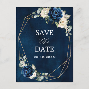 Marine goud witte champagne ivoor roze Save the Da Briefkaart