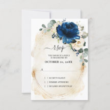 Marine goud witte champagne ivoor rozen RSVP