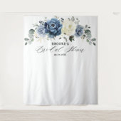 Marine goud witte ivoor geometrisch bruidsfeest li wandkleed (Voorkant)