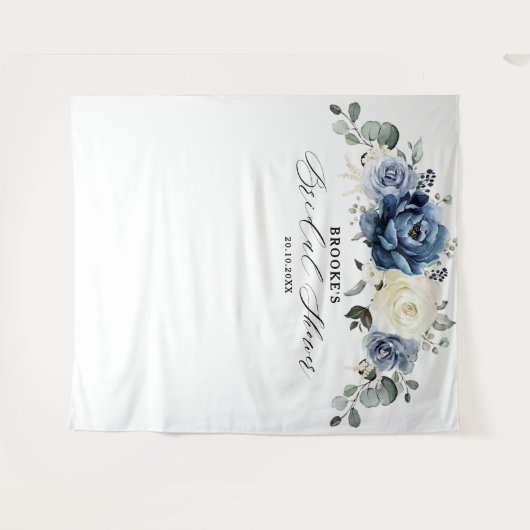 Marine goud witte ivoor geometrische bruids douche wandkleed (Voorkant (horizontaal))